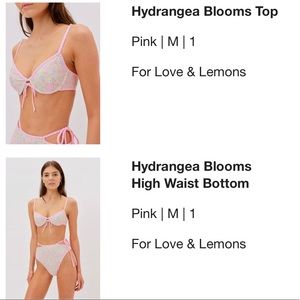 For Love & Lemons Hydrangea Bikini Bottoms Only